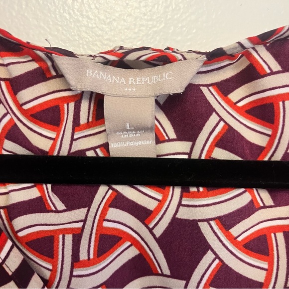 Banana Republic - Sleeveless Top - Size L - Tan/Red/Burgundy - Picture 2 of 4